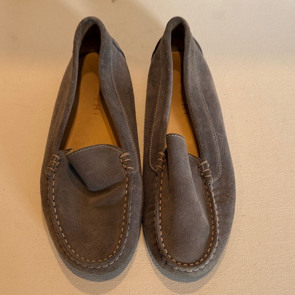 Men's Suede Slip-On Loafers in Charcoal Gray